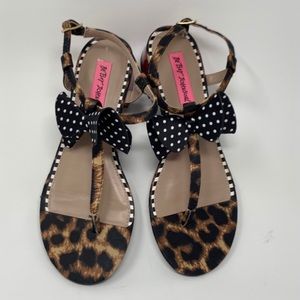 Betsy Johnson Austen Leopard Red Heel Sandal